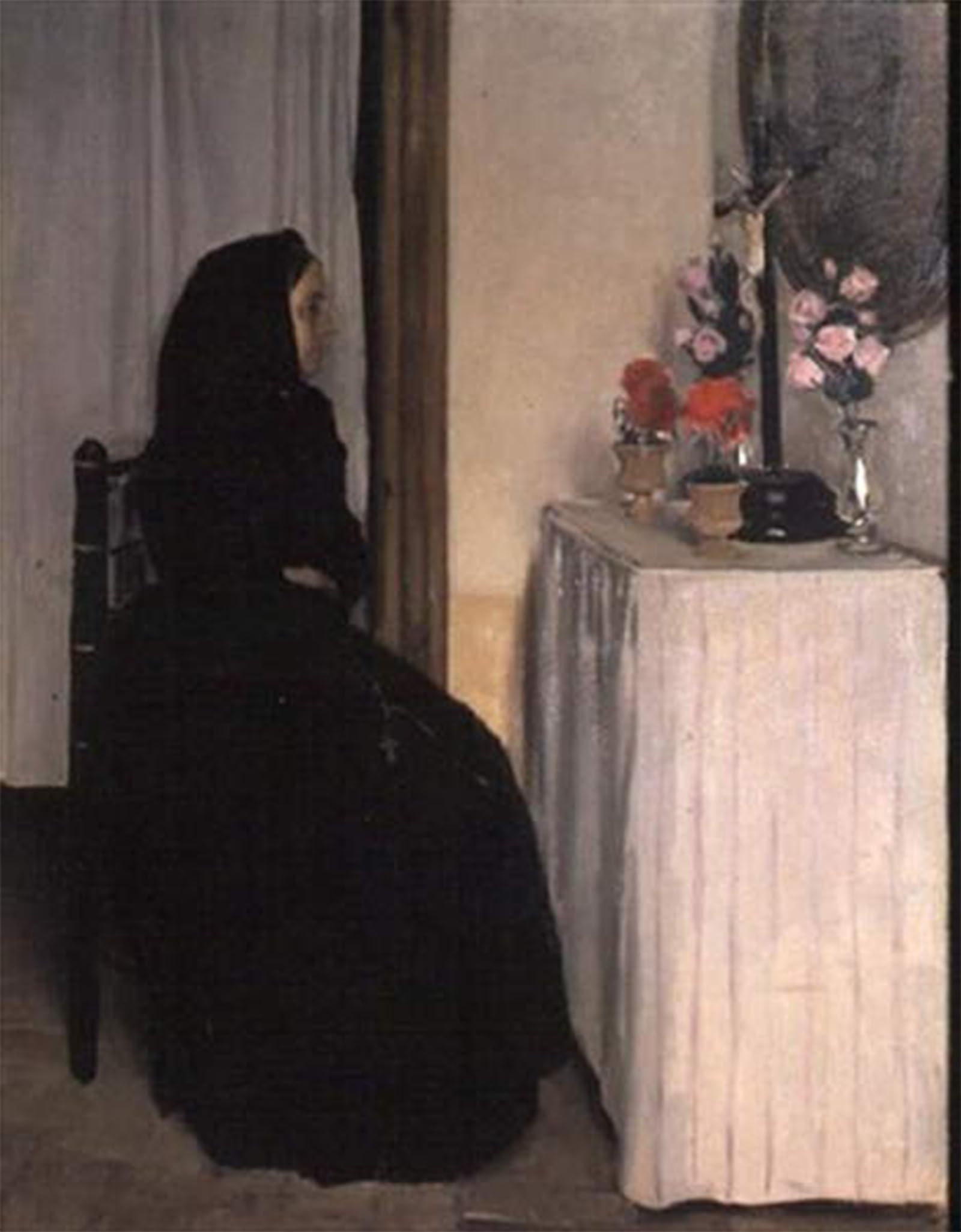 ARTXLXXBN Famous Print Painting Colorful Art Print the Widow by Ramon Casas I Carbo Canvas Art Decorations for Home Decor 60x90cm