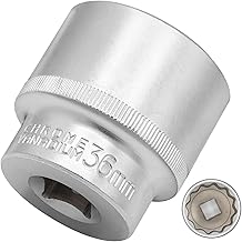 DAKCOS 1/2" Llaves de Multidiente Vasos 12 caras|Tamaño: 36mm|CR-V