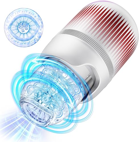 Male Masturbator Male Sex Toys for Men - Portable Male Stroker with 12 Rotating 