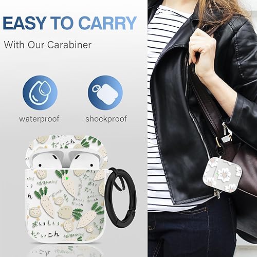 Vista 345 de Maxjoy for AirPods 2nd Generation Case, Unique Design Hard Protective Shockproof Airpods Case Cover with Keychain Compatible with Apple AirPods Sea