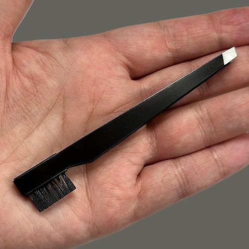 Miniatura 3 de Herramienta de aseo combinado de 2 pinzas y cepillo para hombres y mujeres  Pinzas para cejas DIY profesional maquilladores artistas de viaje, bolsa
