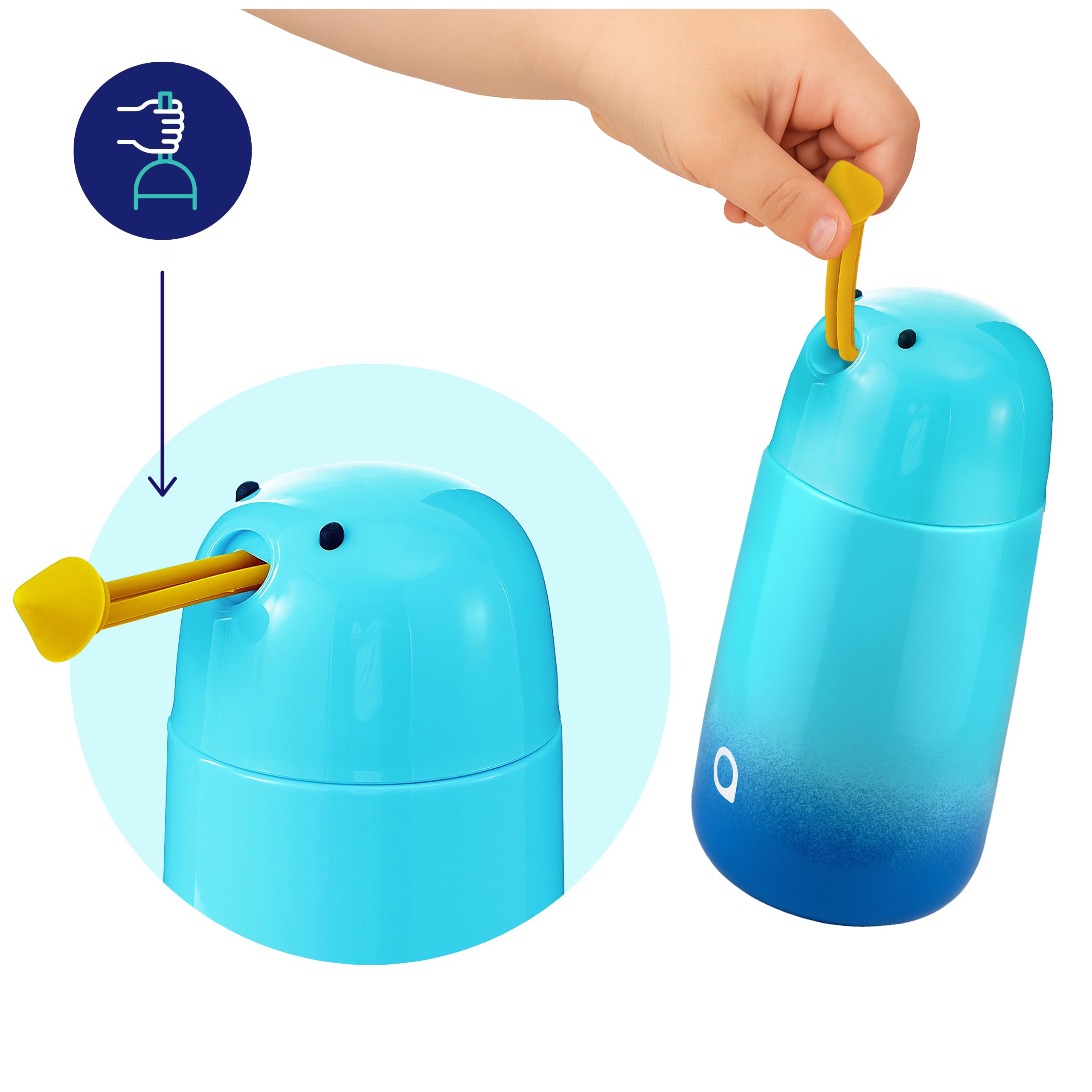 Aquafloow Botella Termica niños 280ml – Botella Agua Acero Inoxidable Infantil sin BPA, doble pared para agua fría y Caliente, Cantimplora infantil colegio y guardería- Motivo Pingüino