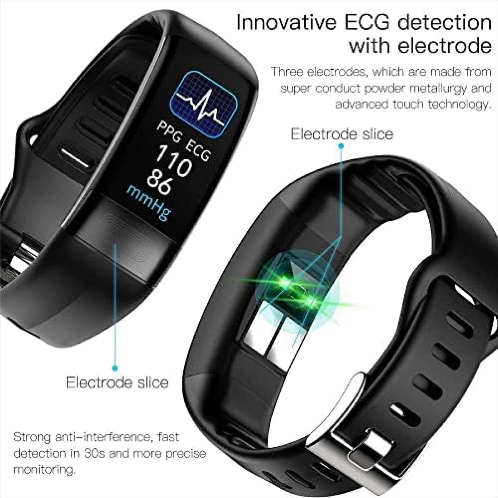 Orologio Intelligente con Rilevamento della Temperatura, Monitoraggio ECG + PPG, Frequenza Cardiaca/Pressione Sanguigna/monitoraggio Dell'ossigeno, Contapassi per Esercizi Promemoria Intelligente,