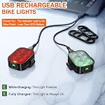 Bike Lights, Combination of Bike Front Light and Tail Light, IP65 Waterproof USB Charging, Equipped with 6 Ultra-Bright LED Beads, 4+6 Lighting Modes, Suitable for Riding at Night