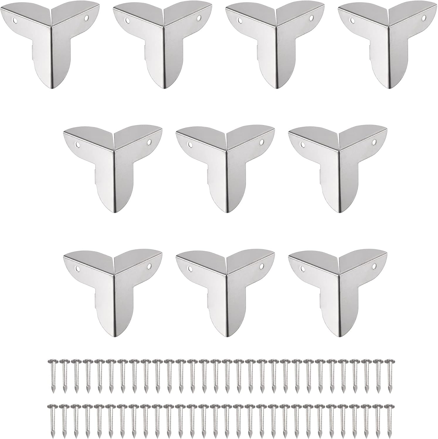 uxcell 22x22x23mm Metal Box Corner Protectors Edge Guard Silver Tone ...
