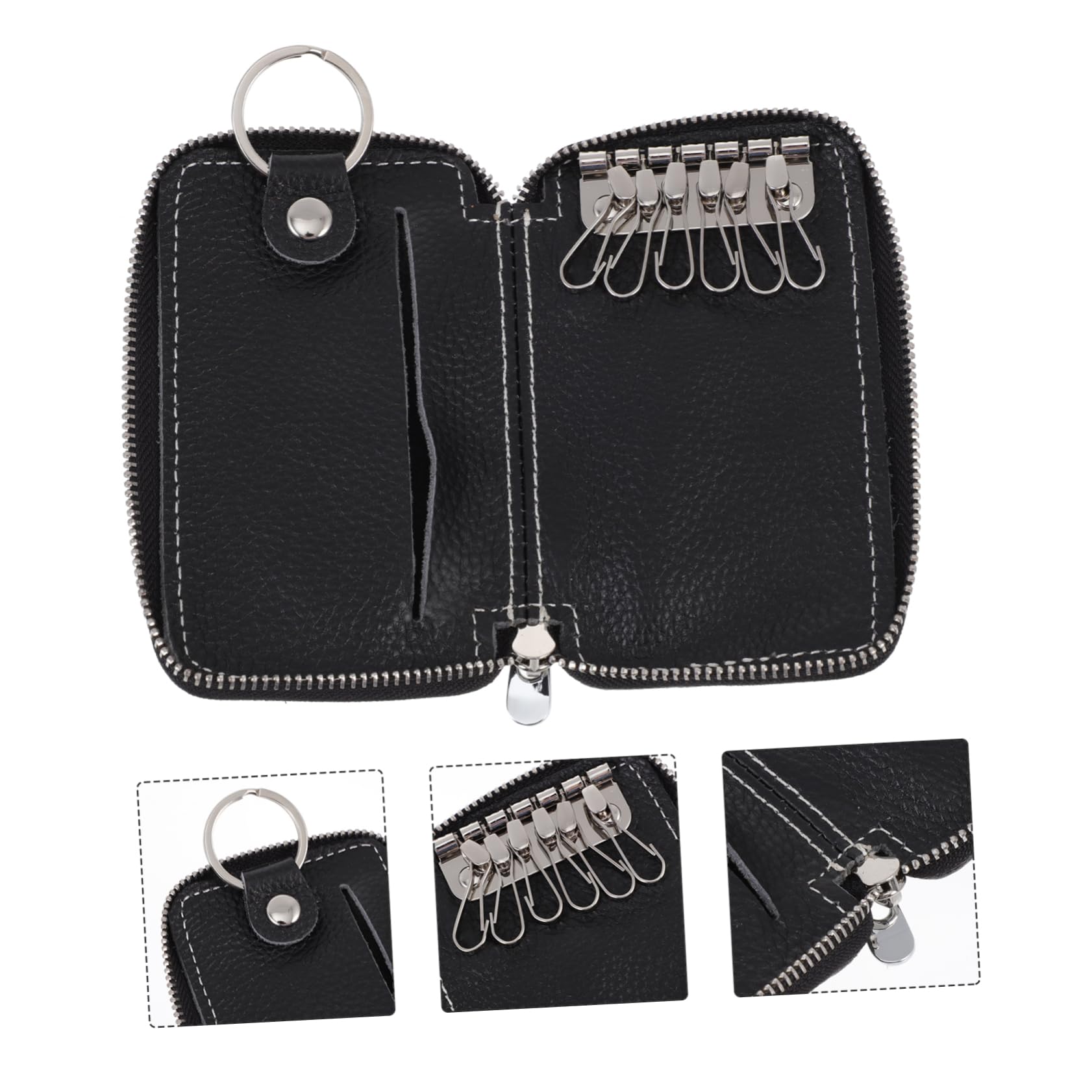 SOLUSTRE 3pezzi Custodia Porta Chiavi Auto Borsa Multi-funzione Per Chiavi e Carte Organizer Pratico e Resistente Design Elegante e Portatile Adatta Per Accessori