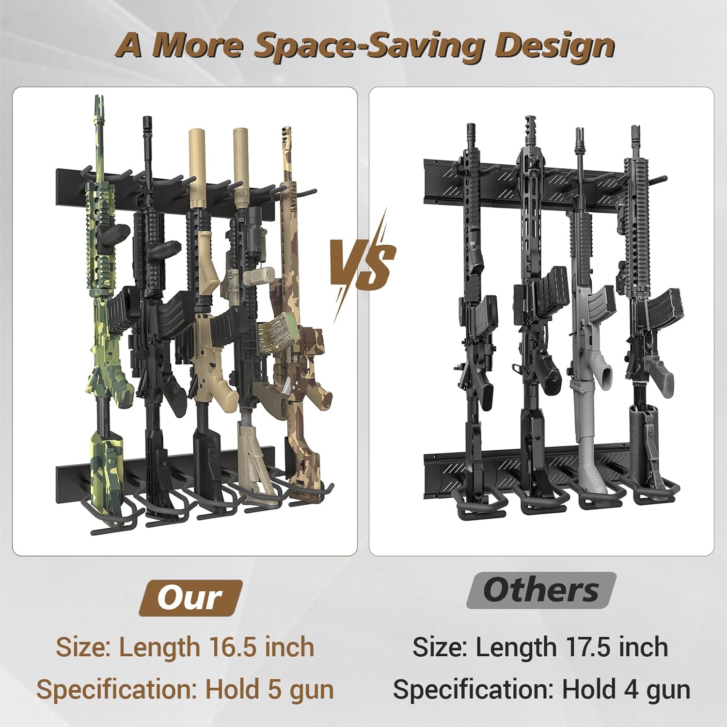 DIY Gun Rack Wall Mount, Heavy Duty Steel Indoor Gun Rack Stand for Rifle/Tactical Equipment/Pistol Storage