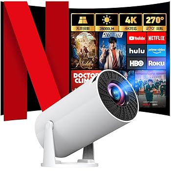 プロジェクター 270°回転 自動台形補正 Wi-Fi 1080P 天井投影 Amazon.co.jp: 【Android TV搭載・270°回転】YOWHICK