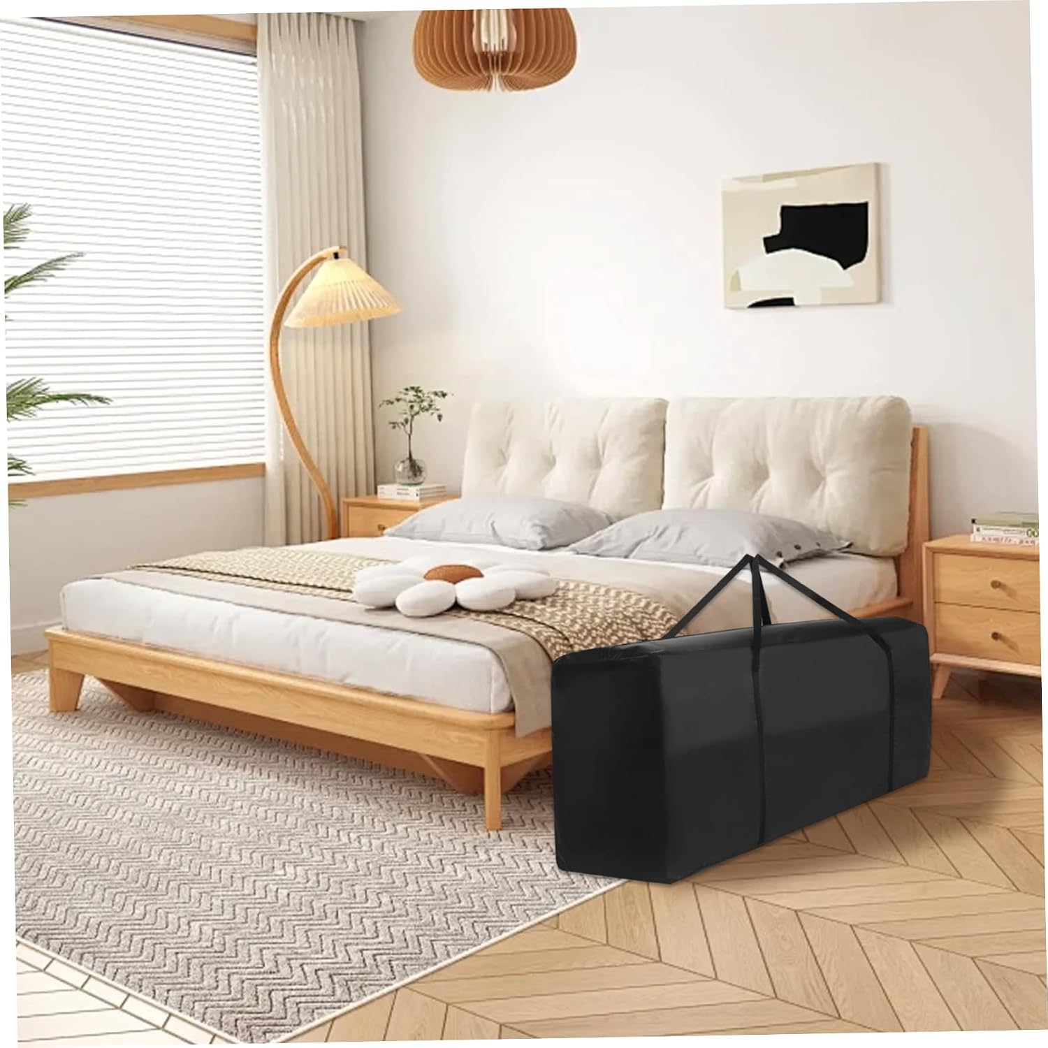 2PCS Outdoor Cushion Storage Bag 68x30x20 Inch Waterproof Heavy Duty Storage Bags with Handle and Zipper Cushion Covers for Outdoor Furniture Covers