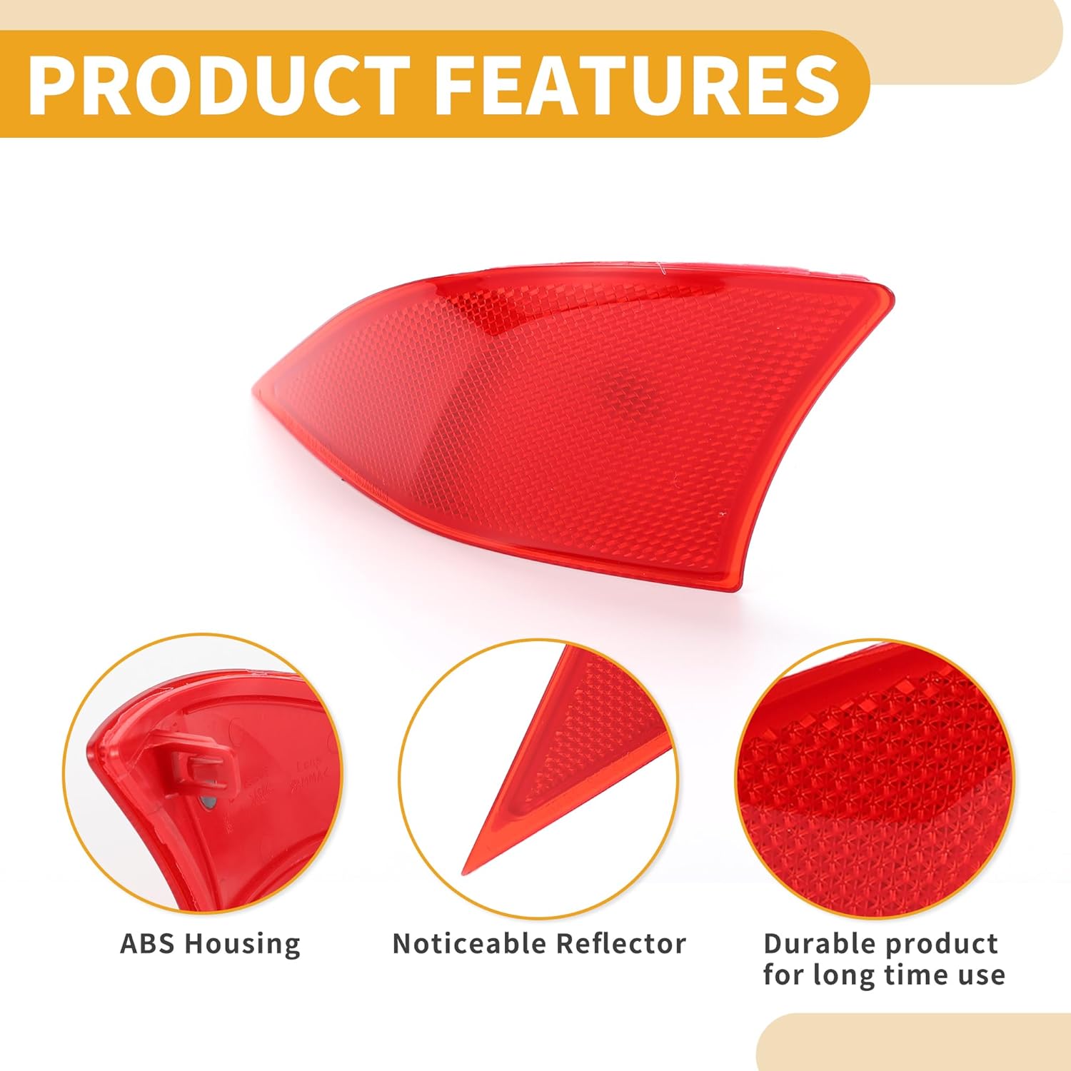 Bumper Reflector No.8192053051/8191053051 - Car Rear Left Right Bumper Reflector Side Marker - for Lexus IS350 LUXURY 2014-2021 Plastic Red - 1 Pair