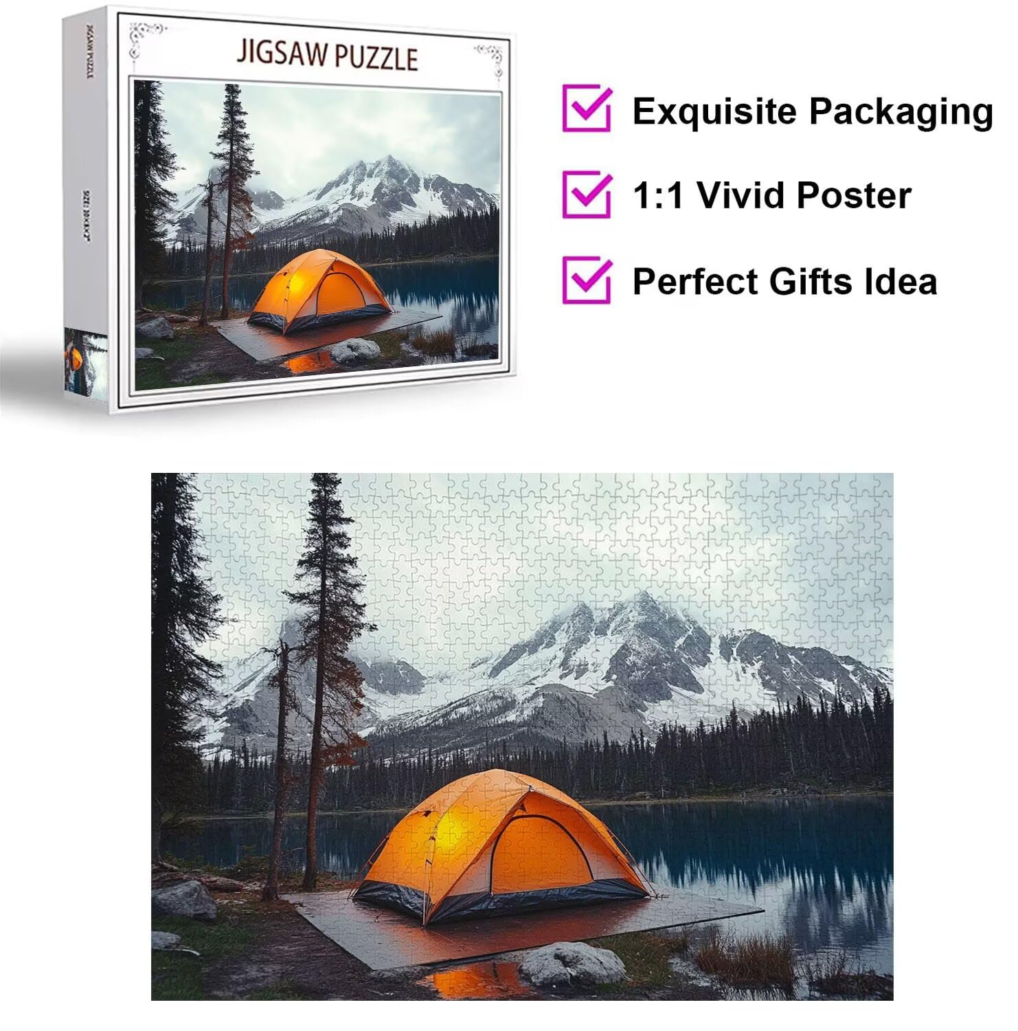 Puzzle dla dorosłych 2000 elementów trudne wyzwanie, namiot, n-911
