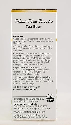 Miniatura 4 de Celebration Herbals té de bayas de árbol orgánico Chaste, 24 bolsas