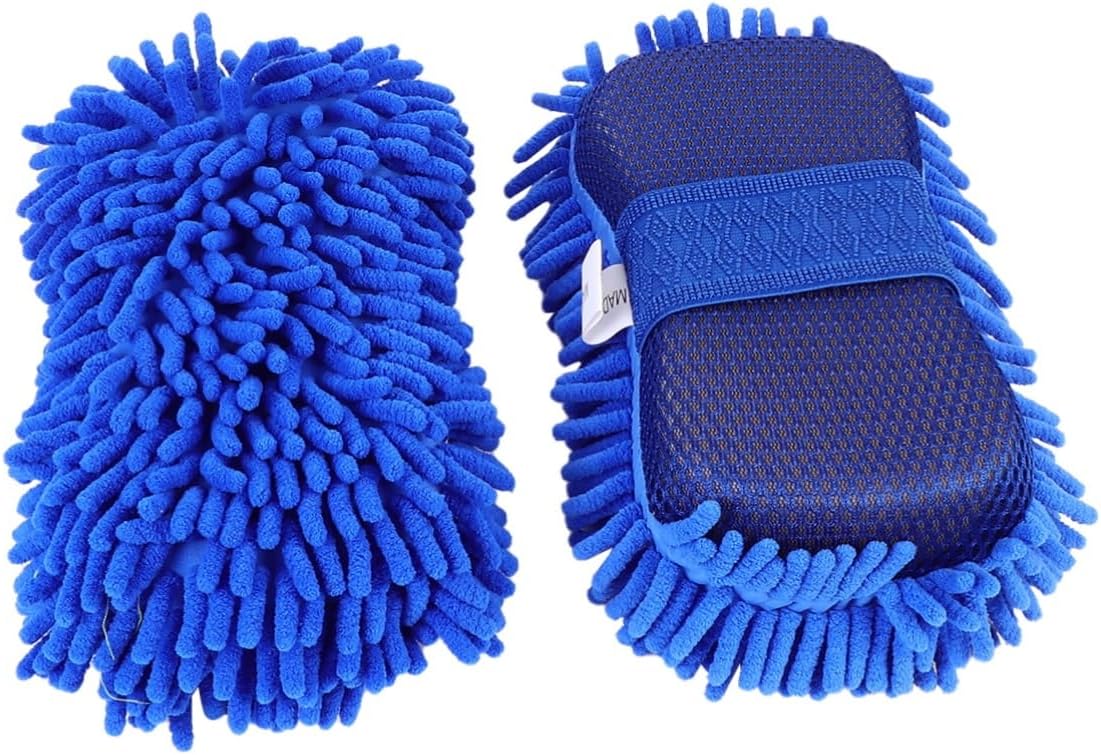 2pcs Microfiber Car Wash Gloves Set Auto Cleaning Mitts Scratch-Free Absorbent for Car Detailing and Washing