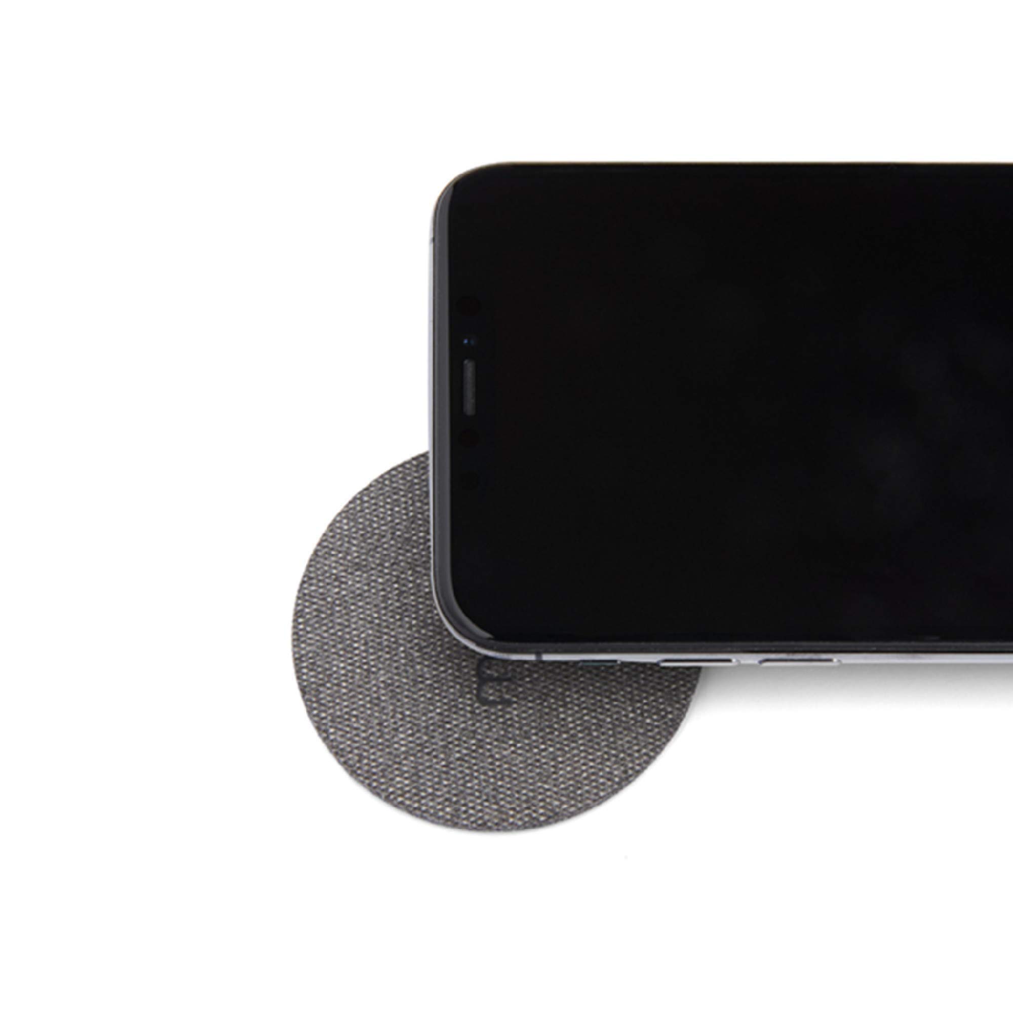 Moon Wireless Charging M593 Qi-Enabled Wireless Charging Pad with QC 3.0 Wall Charger (Black Fabric)