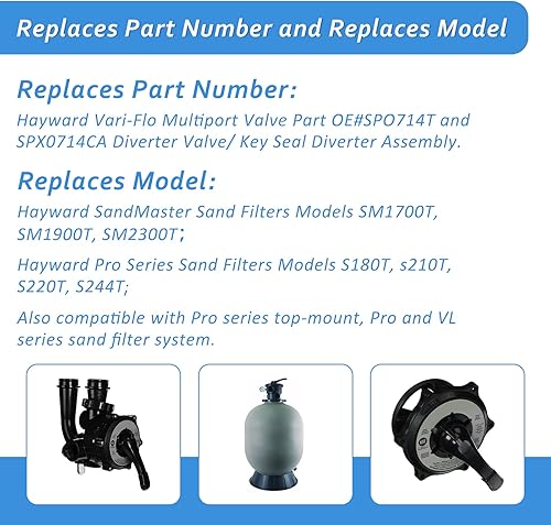 Miniatura 3 de ArrogantF SP0714T Junta de válvula junta tórica compatible con Hayward Vari-flo XL Kit de reconstrucción de válvula multipuerto Válvulas Variflo