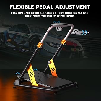 PXN A11 Ağır Hizmet Tipi Katlanabilir Yarış Tekerlek Standı | Karbon Çelik Çerçeve, Yükseklik ve Açı Ayarlanabilir, V99, V10, VD4, VD6, G29, G920, G923, R3, R5 ve Daha Fazlası için