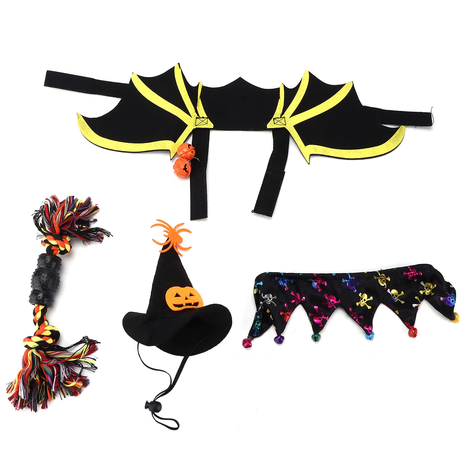 4 Pezzi Costume da Pipistrello di Halloween Costume da Animale Domestico Costume da Cane Accessori per Gatti Decorazione Festa Cosplay (S)