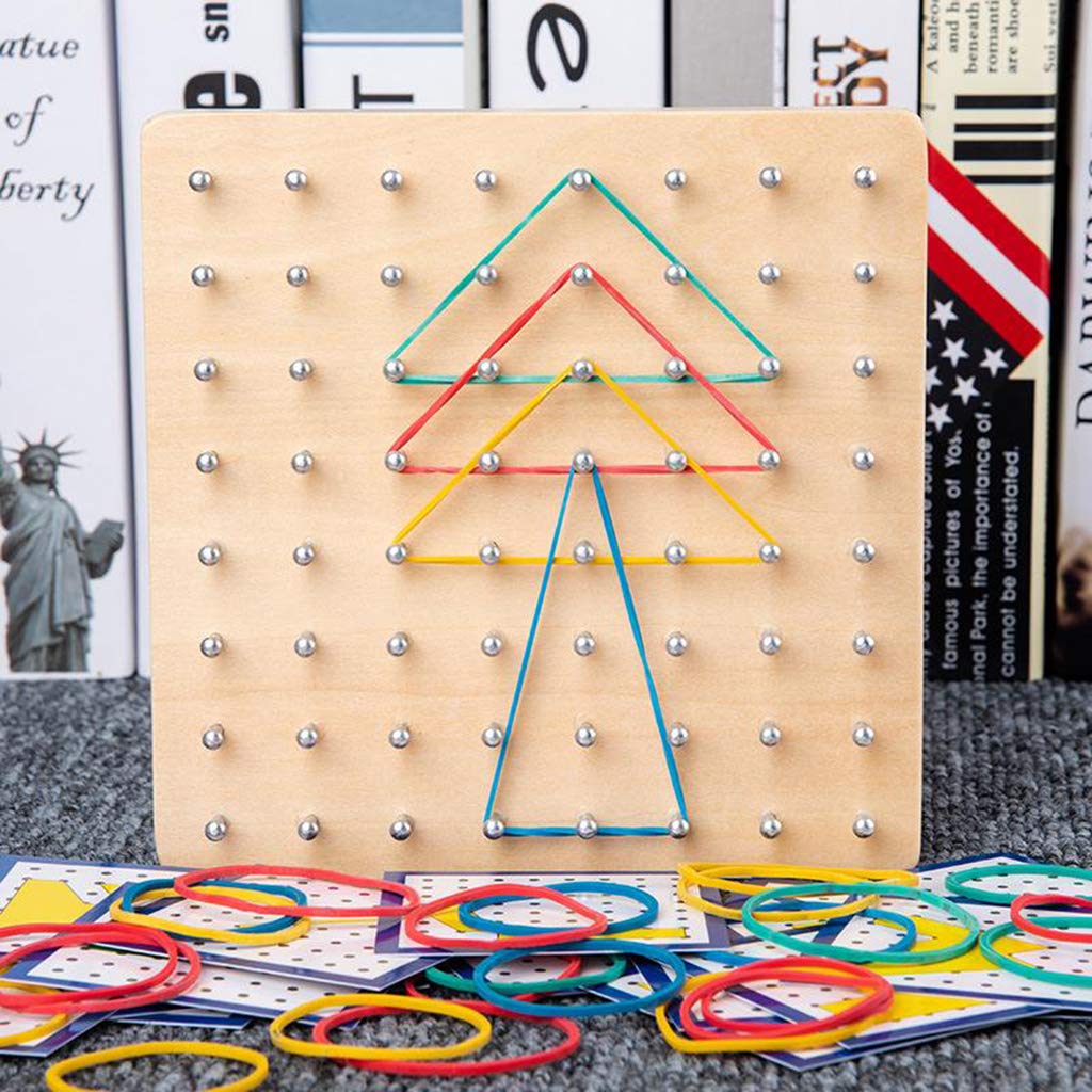 3 zestaw drewniany geoboard matematyczna manipulacyjna tablica graficzna edukacja