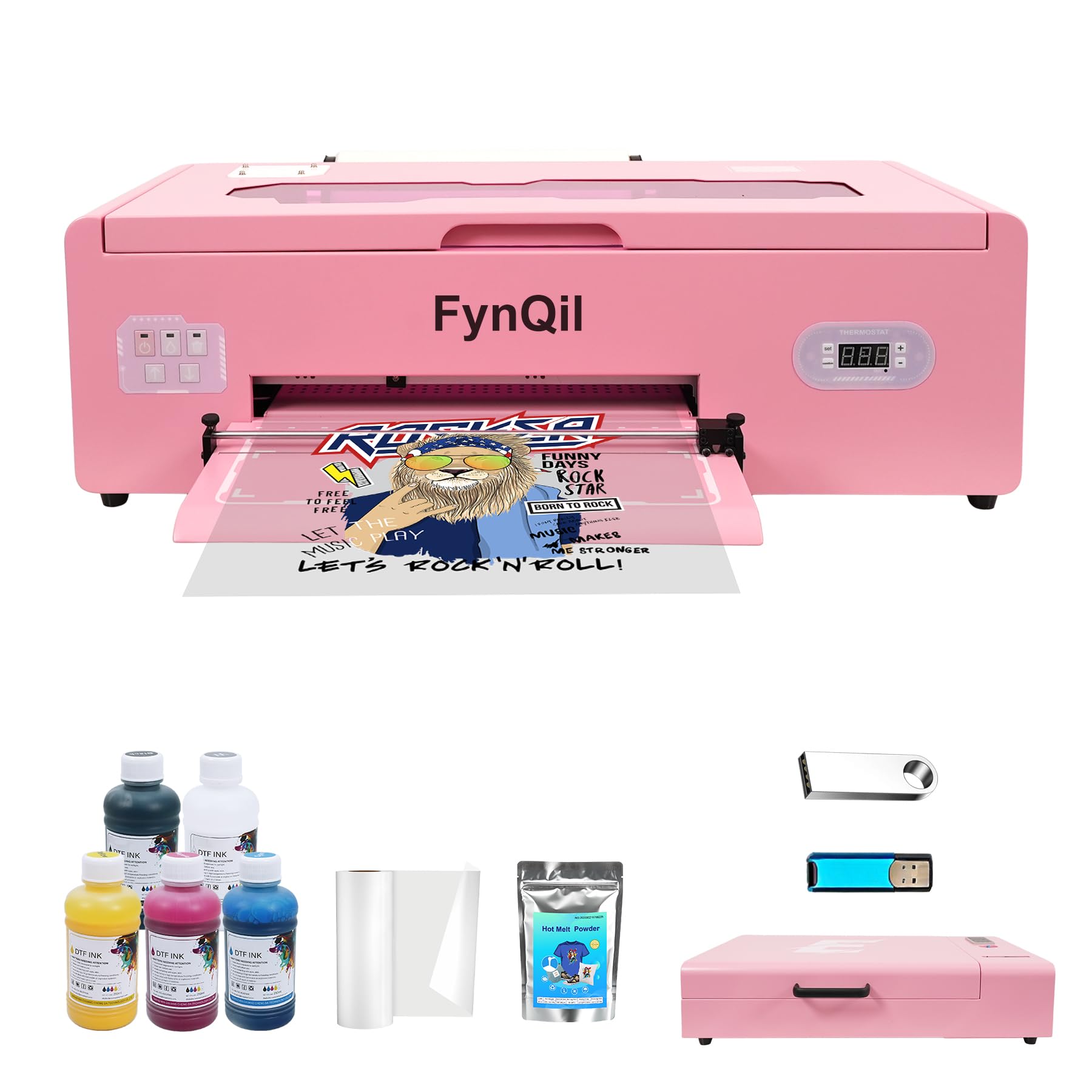 A3 G13 DTF Printer and Oven Bundle, Transfer Printing Machine for DIY Print T-Shirts Apparel with White Ink Systems & Auto Cleaning