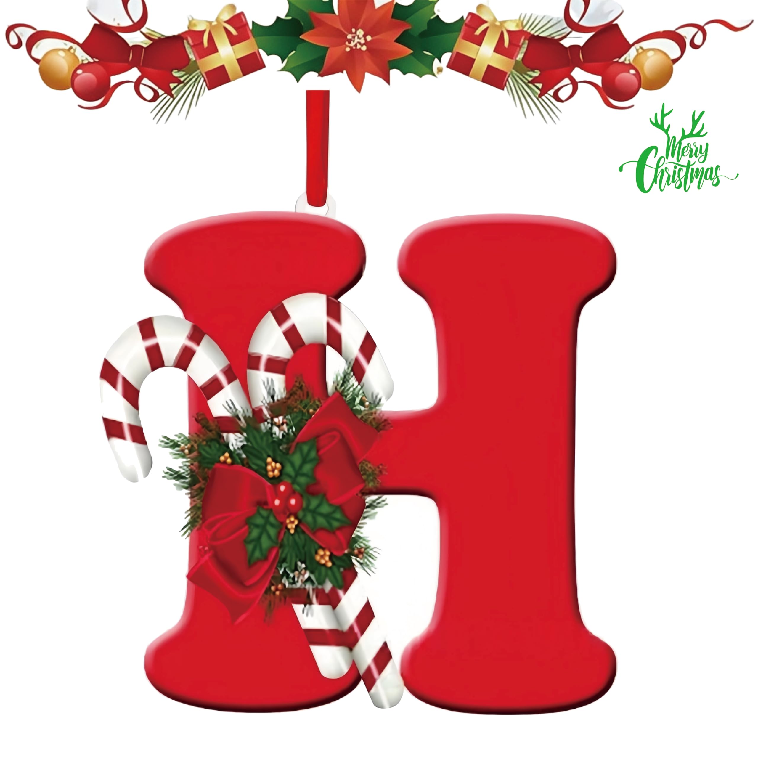 letter hanging Christmas tree decoration is a must-have for personalized DIY Christmas decoration. It is sturdy, not easily damaged or deformed, and can be used both indoors and outdoors (Letters-H)