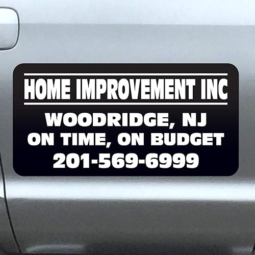 Miniatura 1 de Letreros magnéticos personalizados para automóvil, 24 x 12 pulgadas (juego de 2), grosor de 30 mil con esquinas redondeadas (negro)