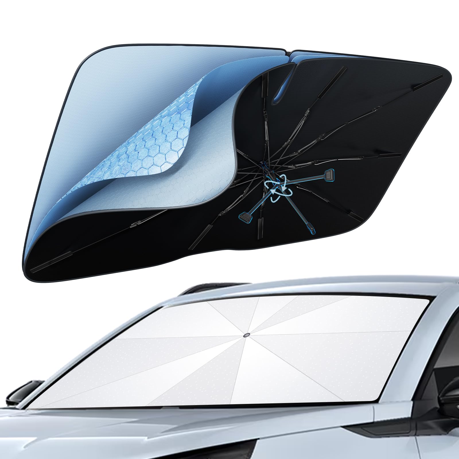 Pare-Soleil Pour Pare-brise Toyota C-HR (2016-2024) - Parapluie Pliable Anti-UV Et Isolation Thermique