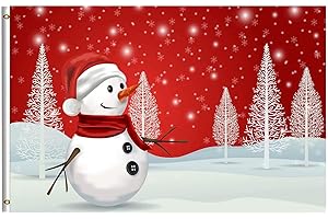 Merry Christmas Flag 3x5 FT Happy Winter Holiday Cute Snowman White Tree...