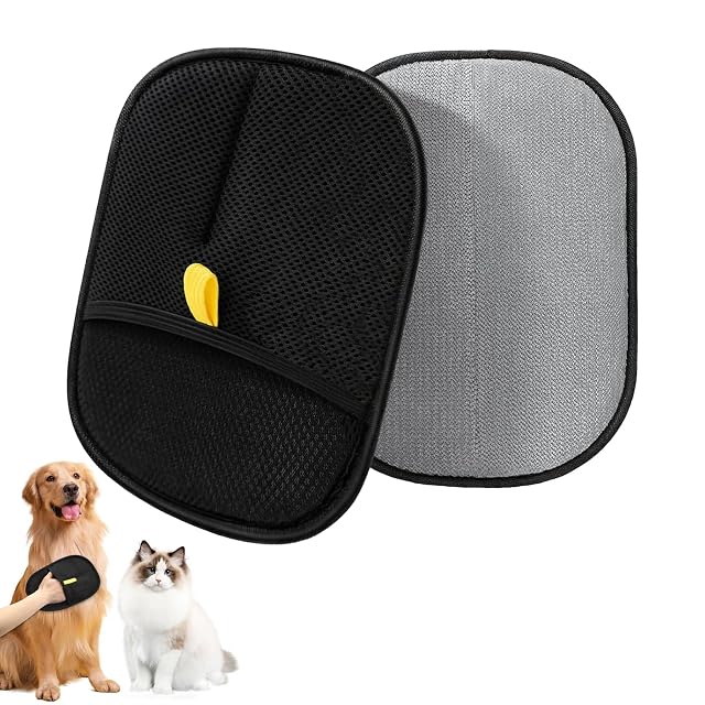 CHIHOLEN 2 guantes magnéticos de pelo de doble cara para eliminar el pelo de animales con electricidad…