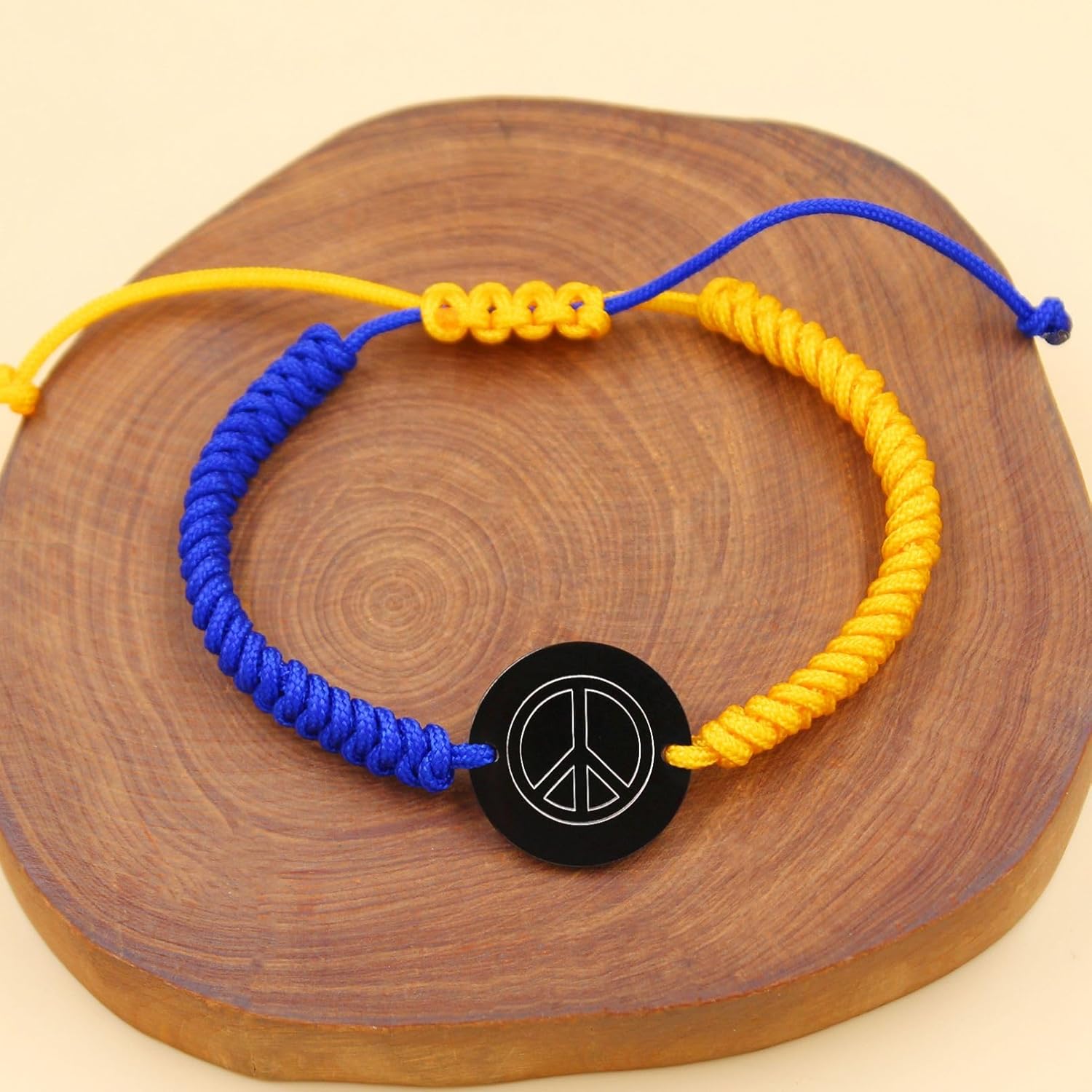 Peace Symbol Bracelet, Handmade Boho Jewelry with Stainless Steel Tag and Braided Rope, Exquisite and Secure Faith Bracelet for Women, Wives, and Sisters - Image 4