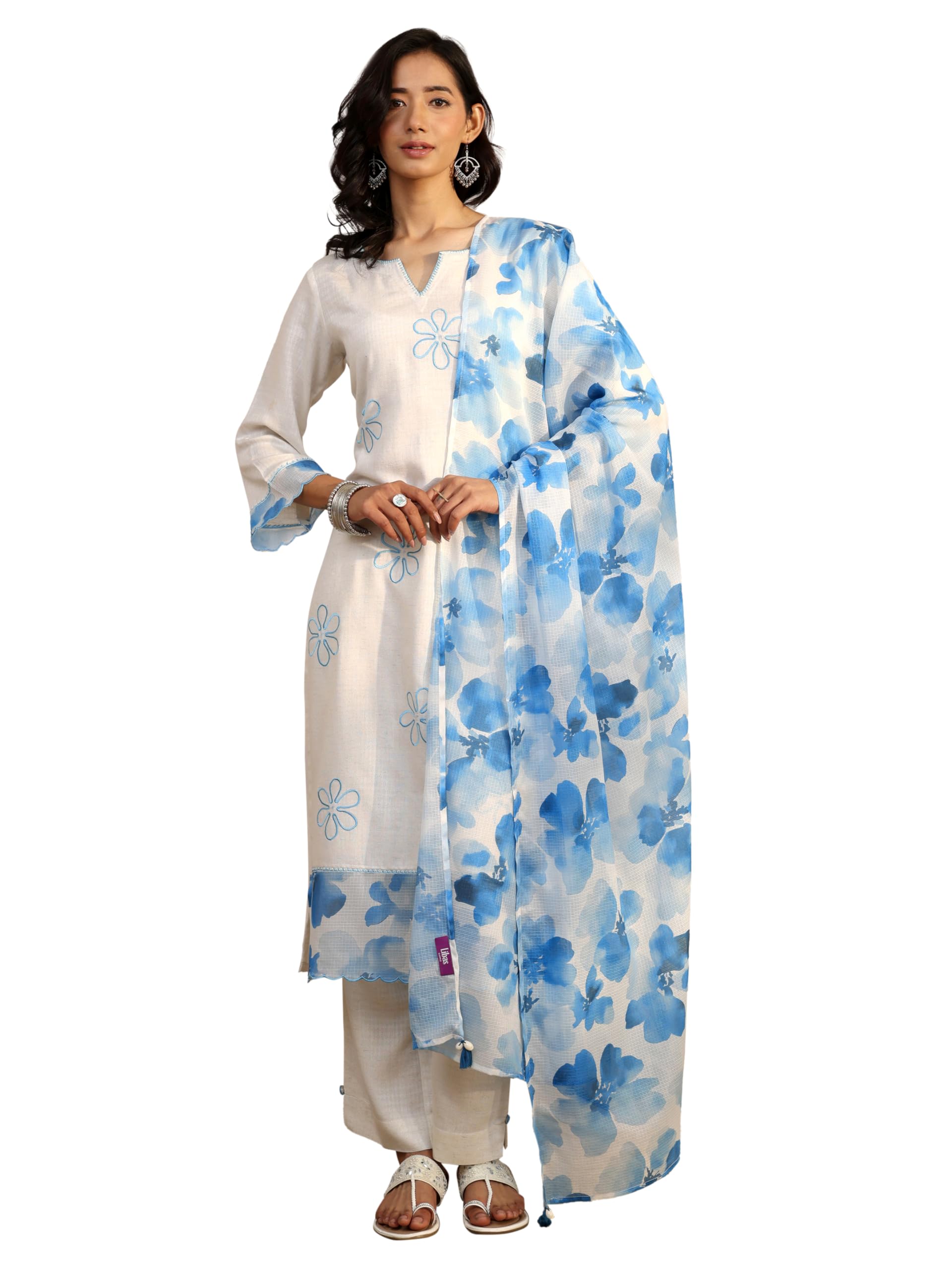 libas Printed Cotton Blend Straight Kurta With Trouser and Dupatta-picture-15