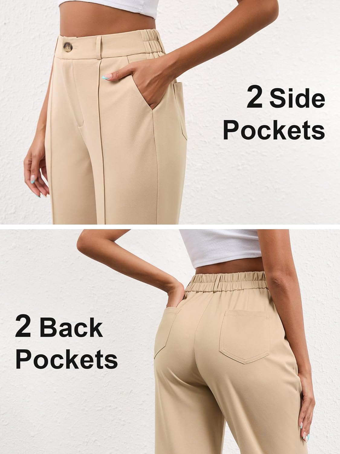 AVAMO Stretchy Work Pants High Waisted Slacks for Women Dress Pants Business Casual Pants Office Trousers with Pockets - Image 4