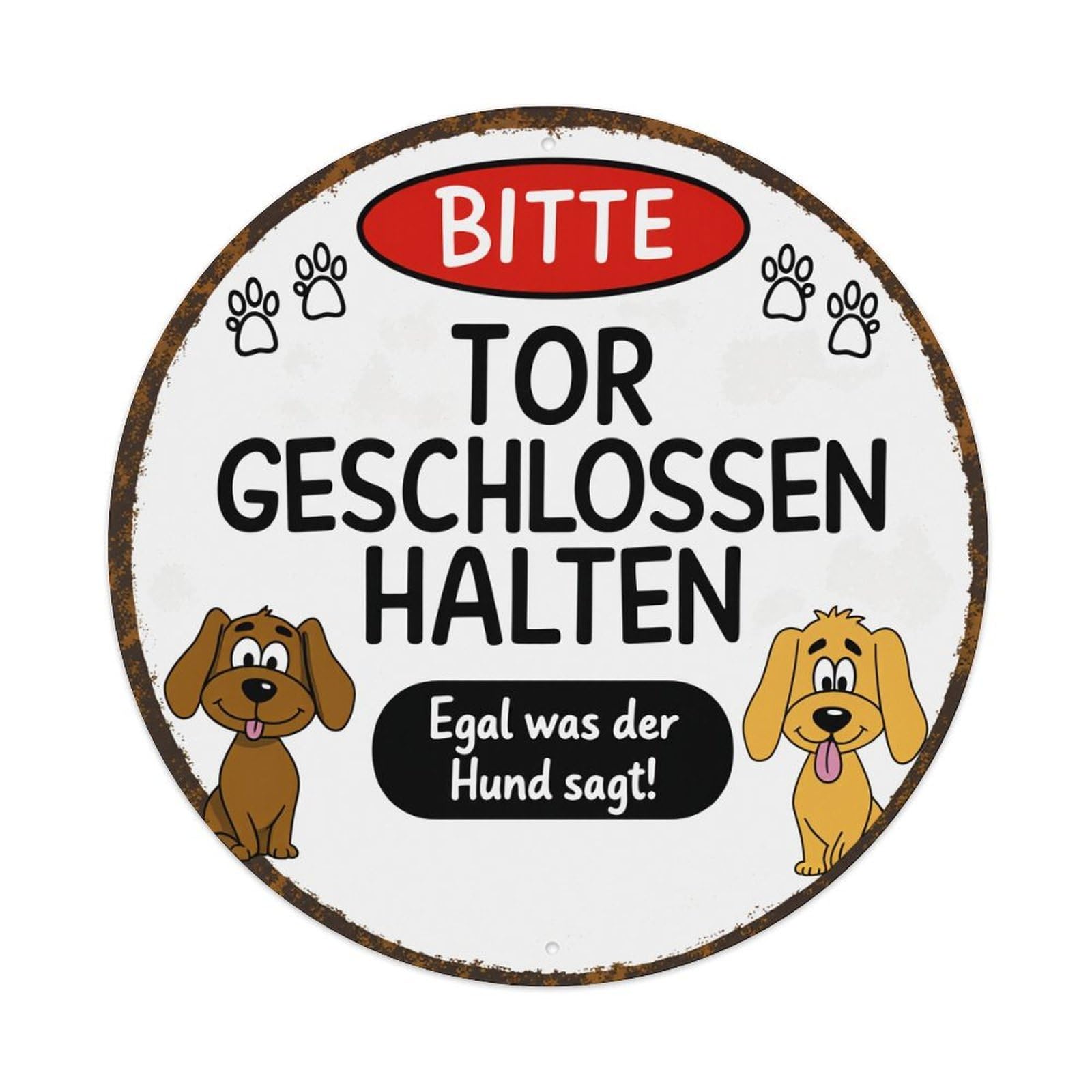 Bitte Tor Geschlossen Halten Hund Metal Tin Sign Plaque