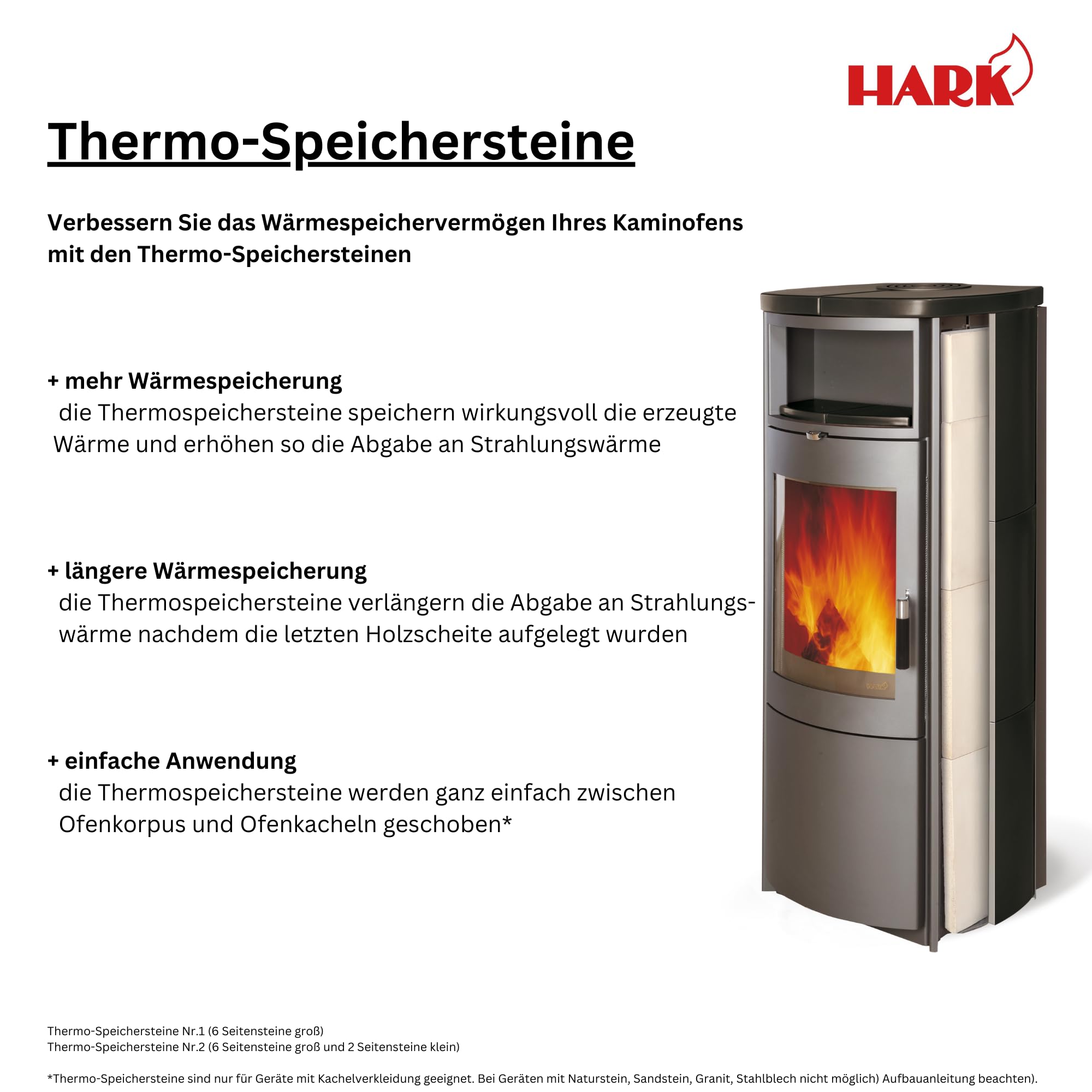 HARK 6x Thermospeichersteine für Kaminöfen