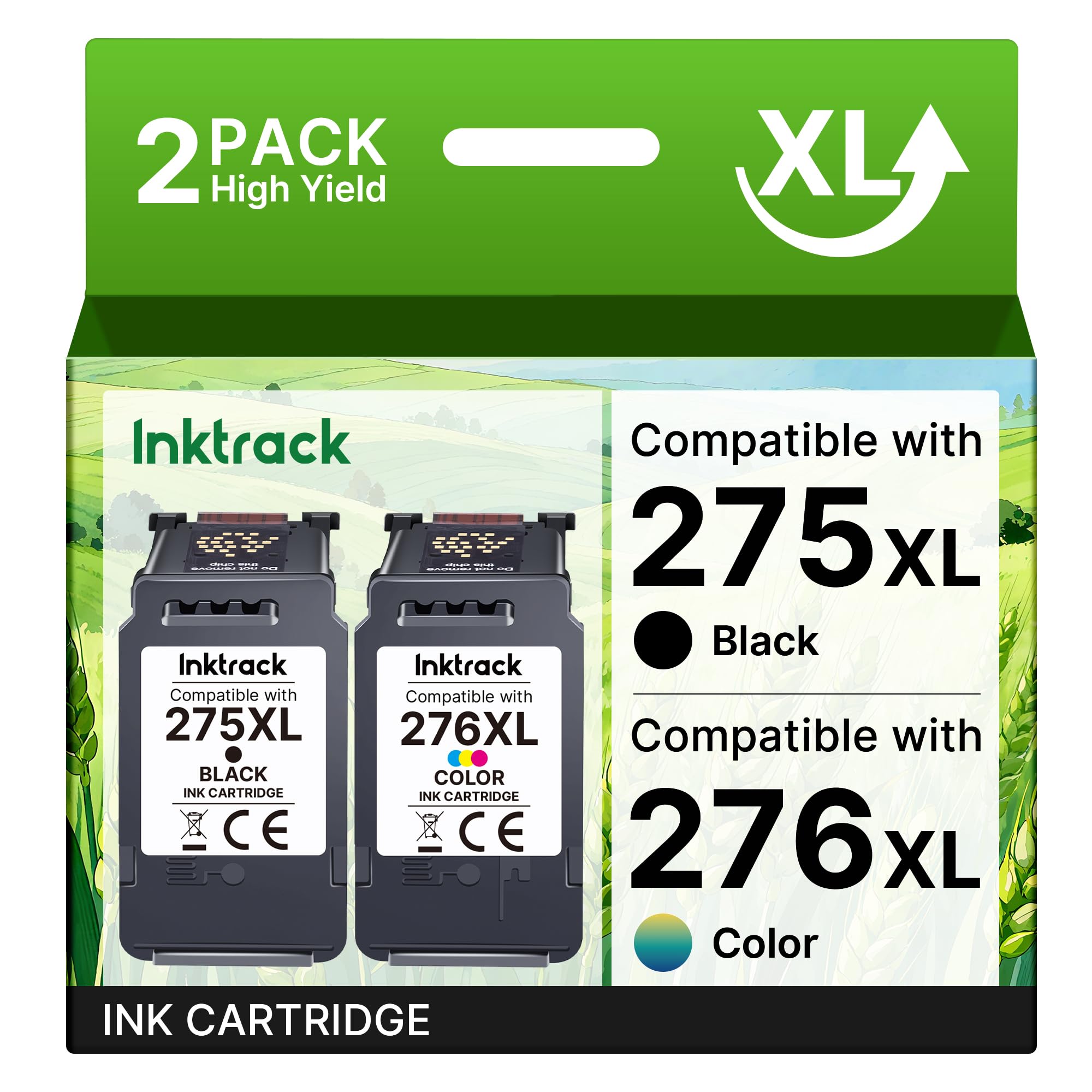 275 276 XL Compatible for Canon 275 276 Ink Cartridges for Canon Ink 275 and 276 Inktrack for Canon Printer Ink 275 276 PIXMA TR4720 TR4723 TS3720 TS3500 TS3520 TS3522 TR4722 All-in-One Inkjet