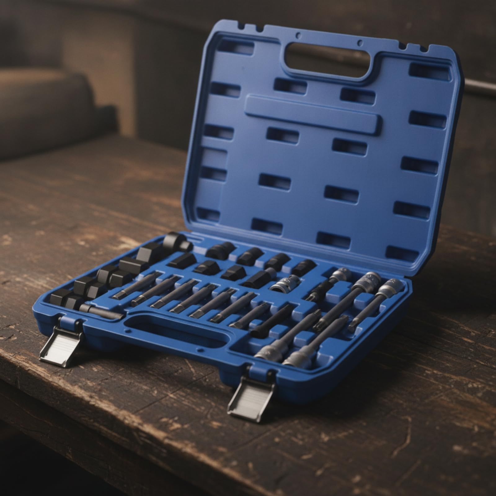 30 Piezas Extractor Polea Alternador Organizado Juego con Adaptadores Completo Maletín Herramientas con Vasos para Mecánicos