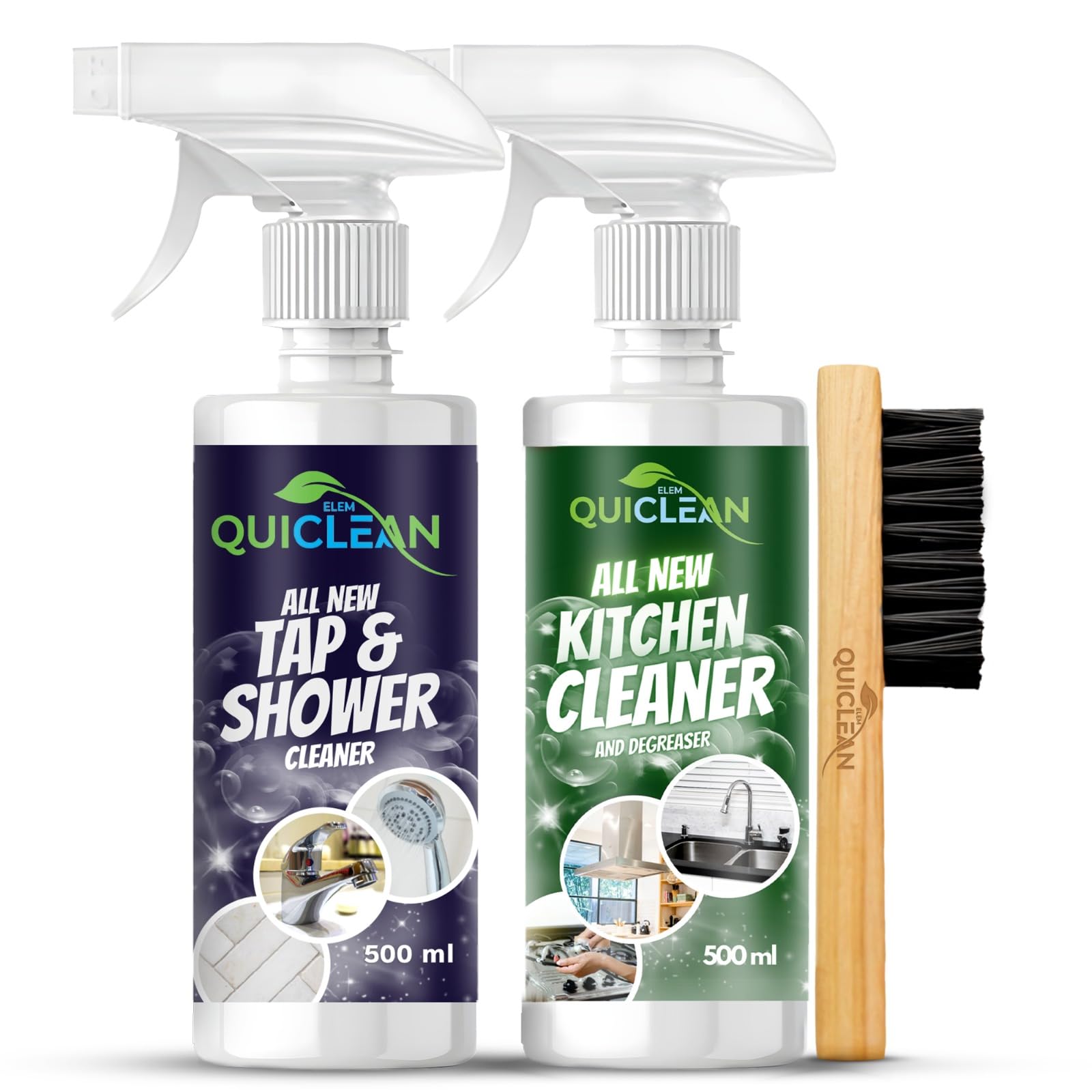 Quiclean Kitchen Cleaner Spray & Tap & Shower Cleaner Spray (500ML X 2) Combo | Diwali Cleaning Liquid | Tap Cleaner For Bathroom | Tiles Cleaner Liquid | Grease & Chimney Cleaner Spray (B0DHRSG6BY) Amazon Price History, Amazon Price Tracker