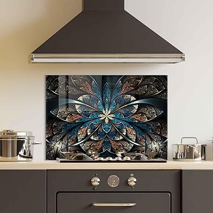 Amazon.com: Tempered Glass Kitchen Backsplash, Stove Back Cover, Stove ...