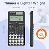 WECKEW Scientific Calculator 401 Function 2-line Display 10+2 Digits Solar and Battery Calculator with Slide-on Cover for Secondary School Black (991MS 2nd Edition)