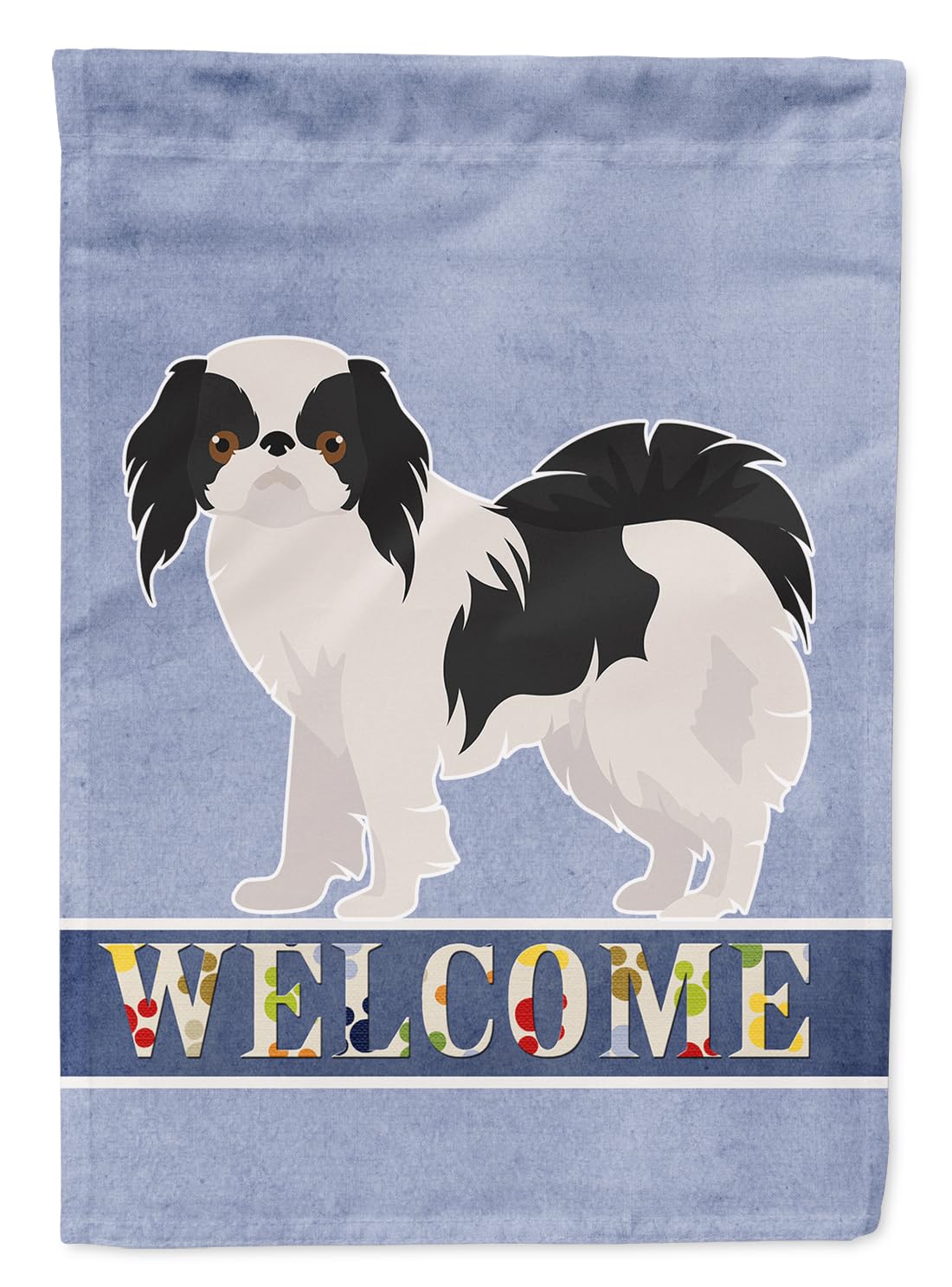 Drapeau de jardin Japanese Chin Welcome résistant pour égayer votre entrée