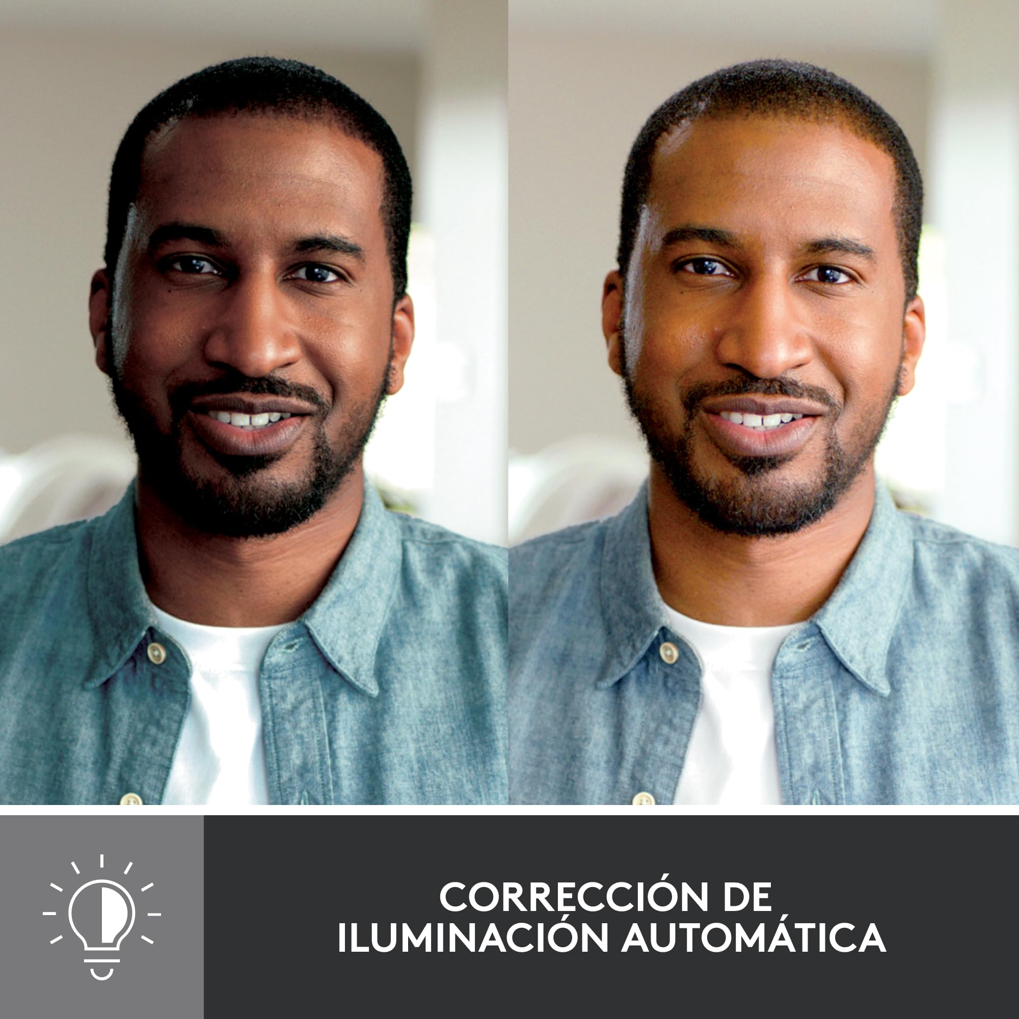 Logitech Brio 500 HD Webcam Ajuste Luz, Modo Visualización, Mics Duales con Reducción Ruido, Cubierta Privacidad Cámara Web, Admite MS Teams, Google Meet, Zoom, Cable USB-C - Grafito