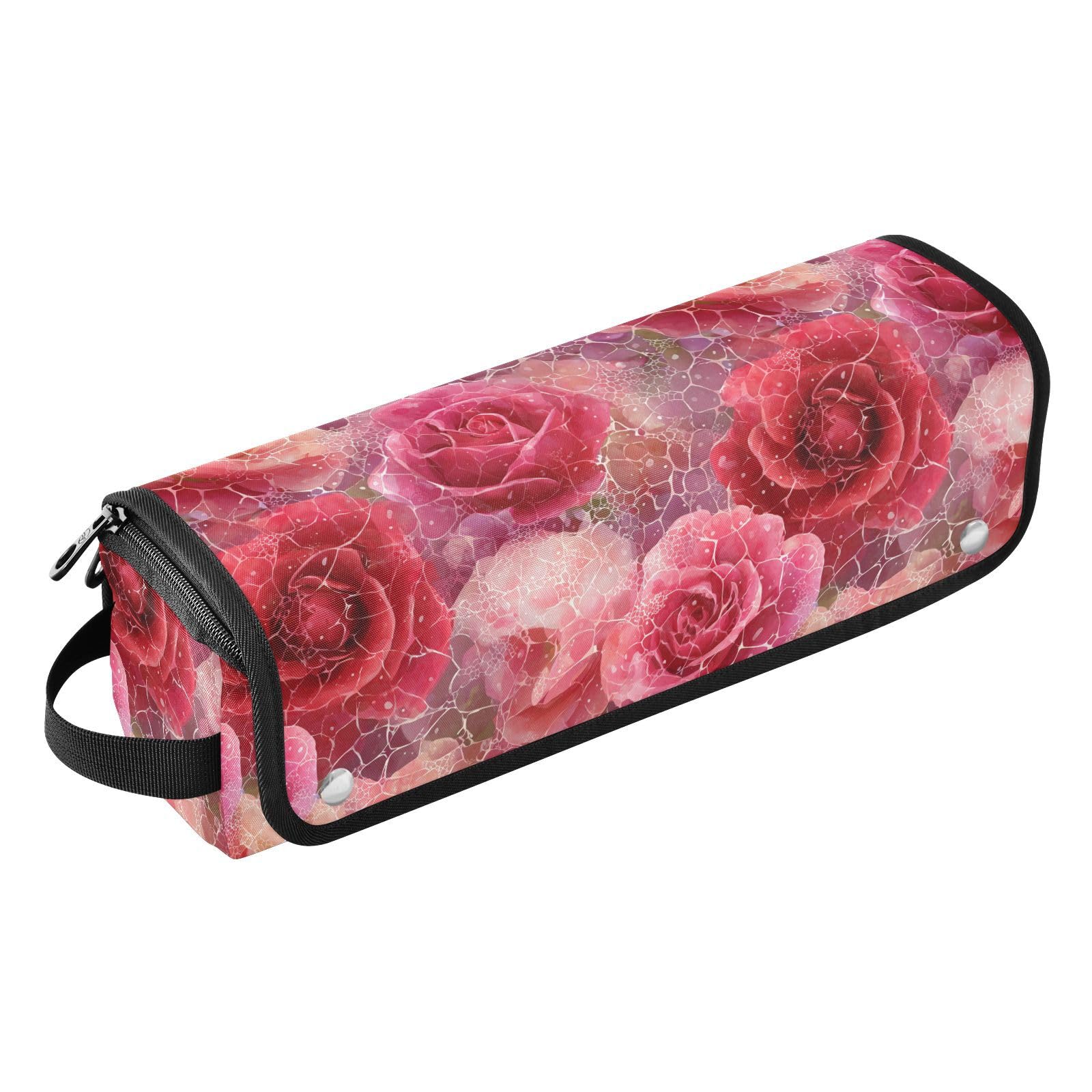 Rose Lace Hot Hair Tools Travel Bag for Straightener Flat Iron Curling Iron Hair Dryer& Styling Accessories Portable Organizer for Women Heat Resistant Mat 2-in-1 Design-image-16