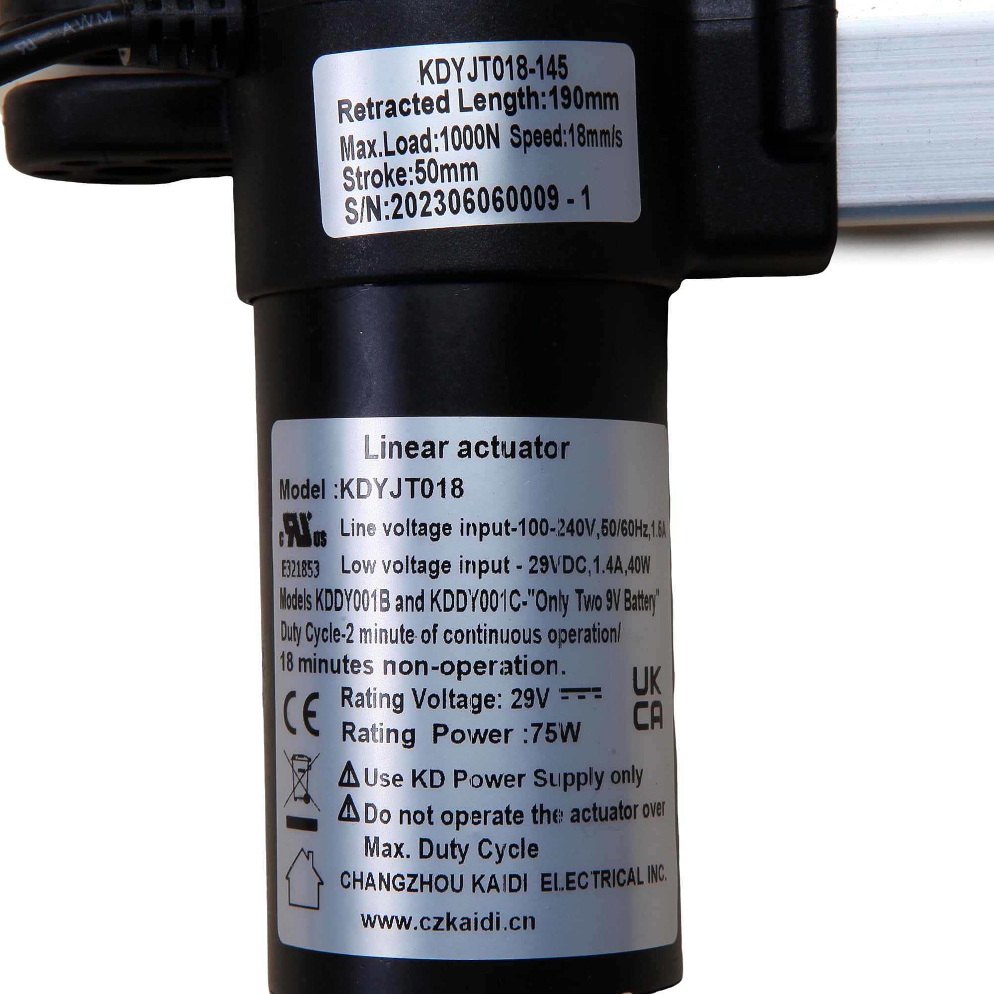 Amazon.com: Linear Actuator Kaidi Model KDYJT018-145 Power