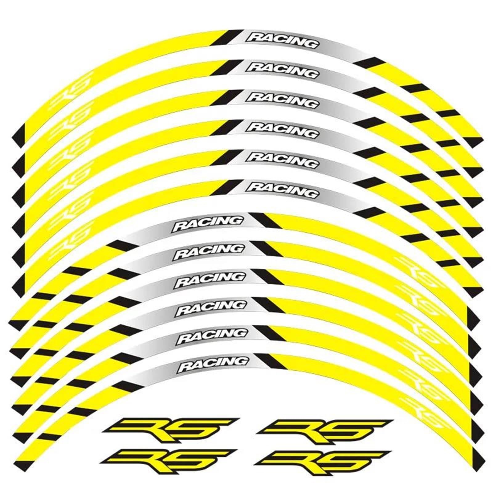 12 Strips Motorcycle Reflective Decals Wheels Moto Rim Stickers for Aprilia RS Rs125 Rs 125(Color10)
