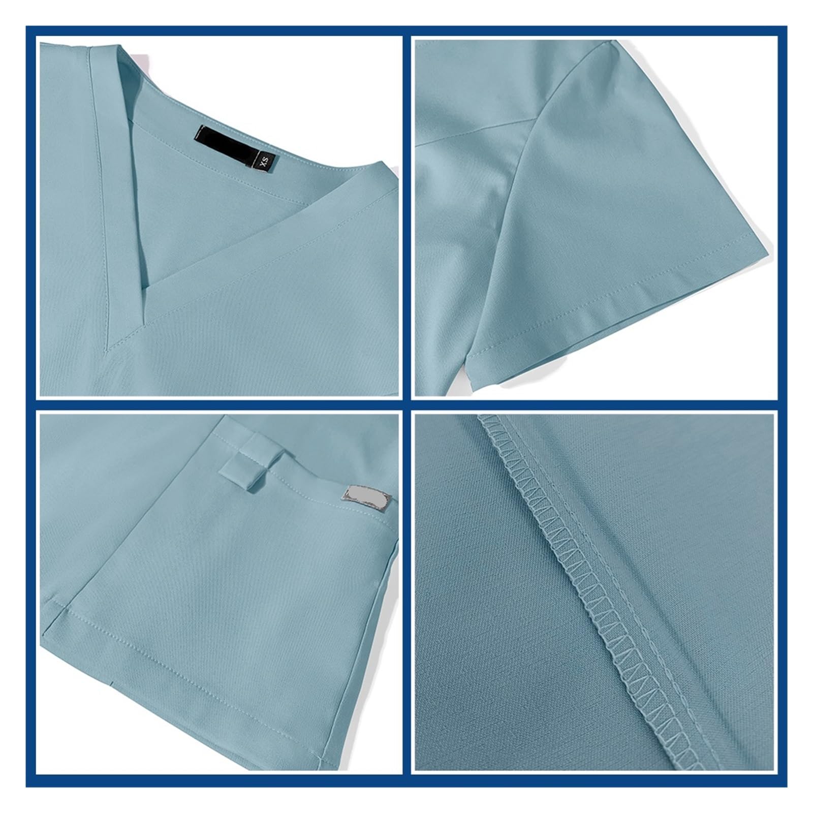 Krankenschwesteruniform Kurzarm-Krankenhaus-Arzt-Uniformen, Spa-Uniformen, Zahnklinik-Bekleidungsanzüge, Haustierpflege, Tierarzt, Krankenschwester-Zubehör(Deep Blue,S)