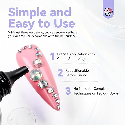 Miniatura 5 de SAVILAND Juego de herramientas de arte de uñas, líquido acrílico para uñas y pegamento de diamantes de imitación para uñas