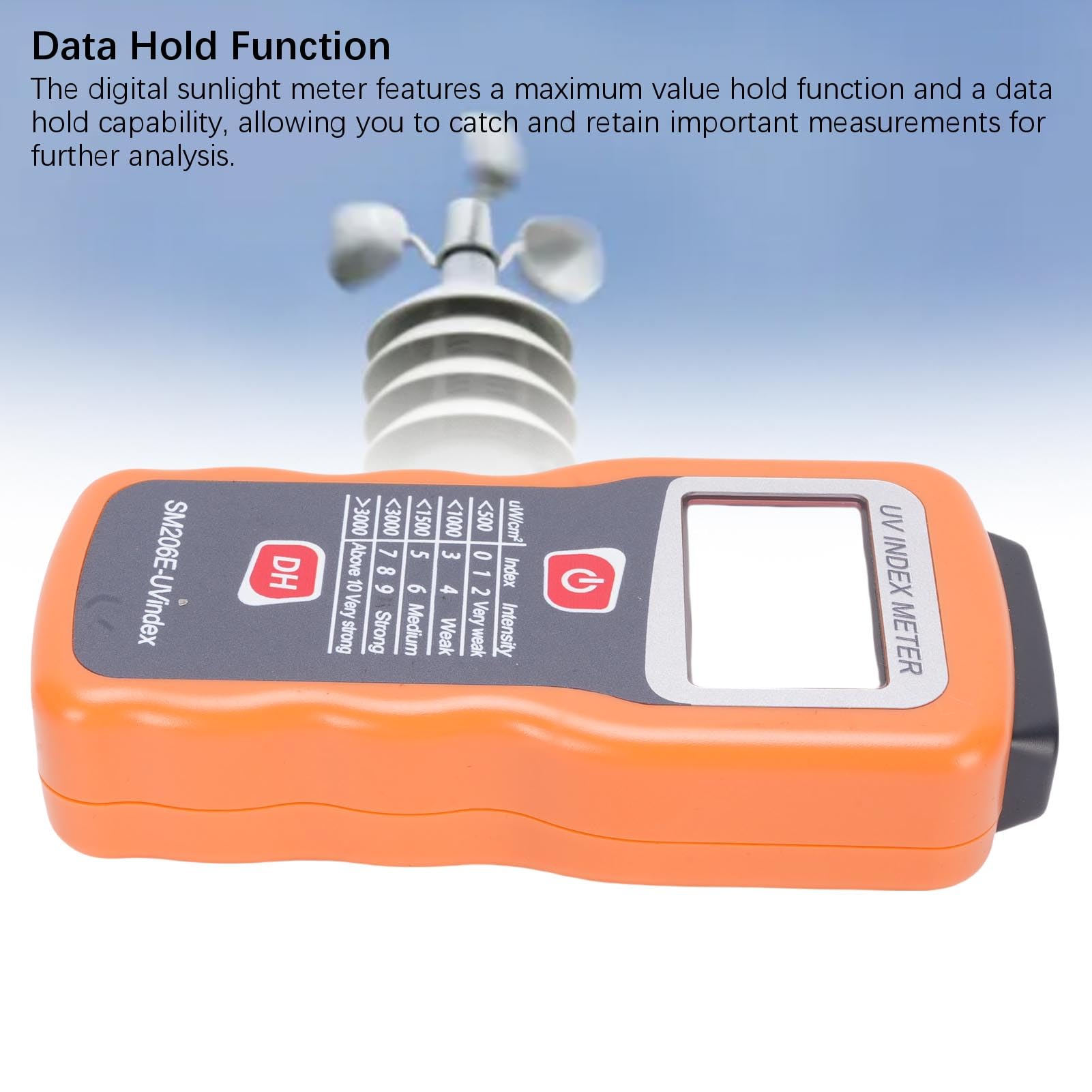 Probador de Radiación Solar con Pantalla Digital y Hold de Datos - 1-1999999 μW/cm² Medidor UV para Física, óptica, Meteorología - Dispositivo de Medición de Resistencia a la