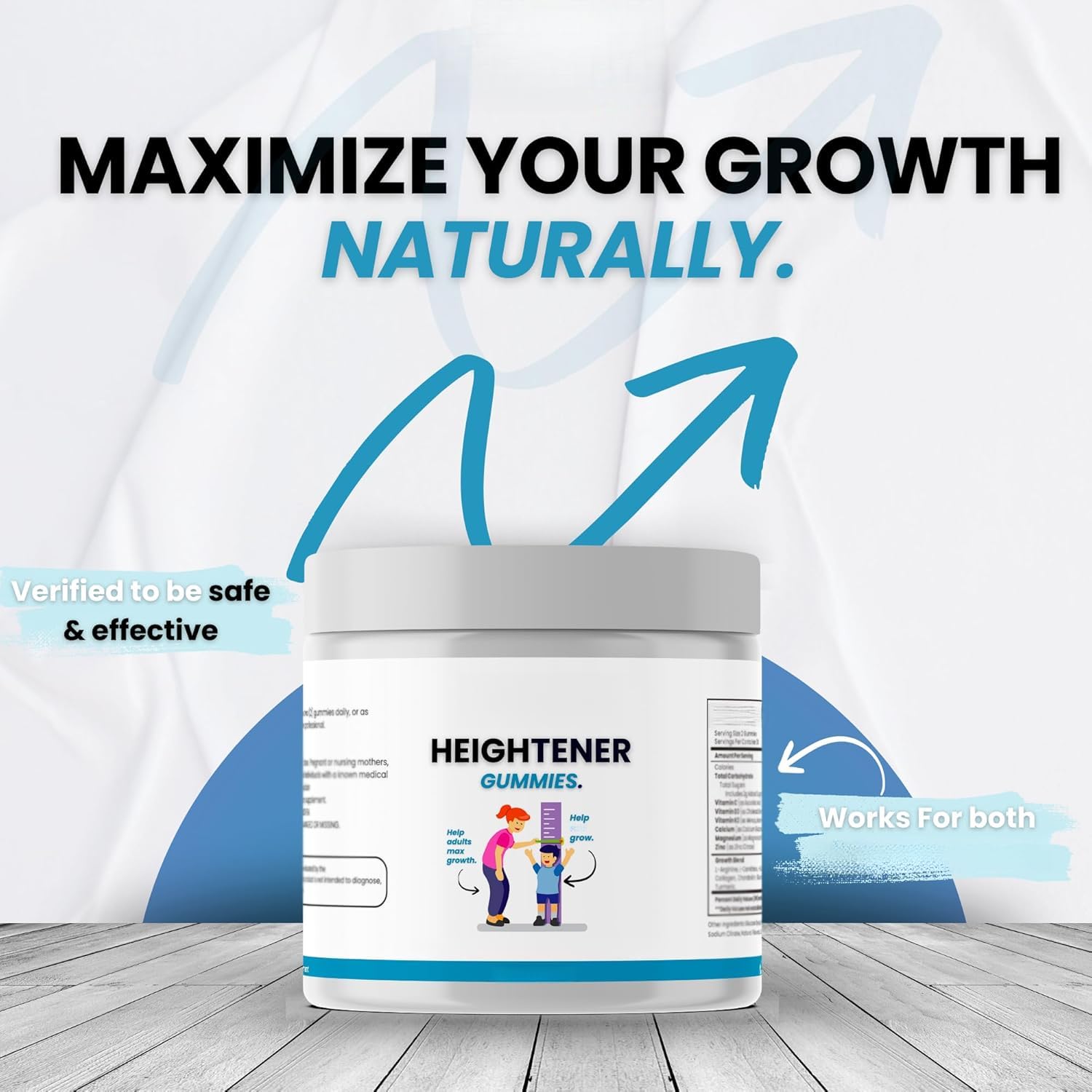 Height Gaining Gummies, Natural Height Growth, 2PCS | Vitamins and Minerals, Peak Performance, Overall Health