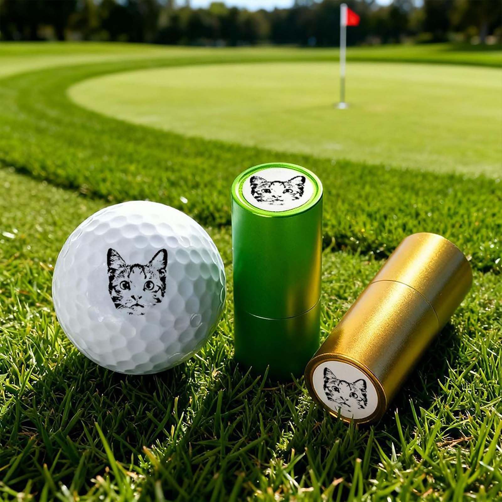Drawelry Custom Golf Ball Stamp Markers, Personalised Self-Inking Golf Ball Markers Reusable Waterproof Golf Accessories for Golfers,Dads, Husbands, and Boyfriends (Custom Sketch Line Photo Stamps)