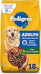 Ração Pedigree Carne e Vegetais Cães Adultos Raças Médias e Grandes 18 kg