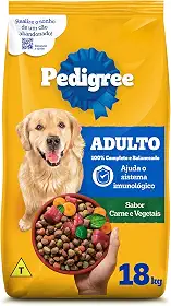 Ração Pedigree Carne e Vegetais Cães Adultos Raças Médias e Grandes 18 kg